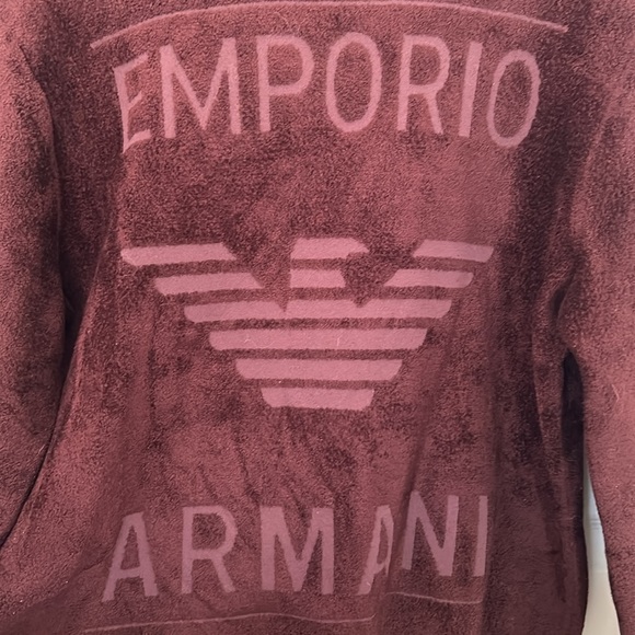 EMPORIO ARMANI - Chenille sweater maxi logo Rosso men size large - Picture 4 of 10